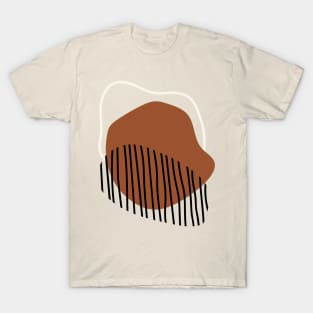 Minimal Modern  Abstract Shape  Warm Tones  Design T-Shirt